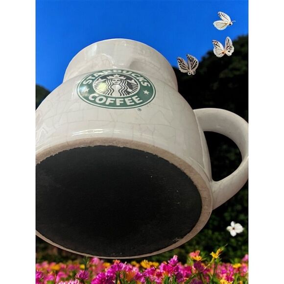 Starbucks Mermaid Siren Logo Chubby Wide Bottom Ceramic Large Mug Coffee Cup - Picture 5 of 7